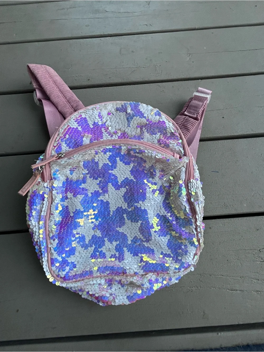 Kids Sequin Fairy Ethereal Iridescent Star Mini Backpack - Pink Purple
